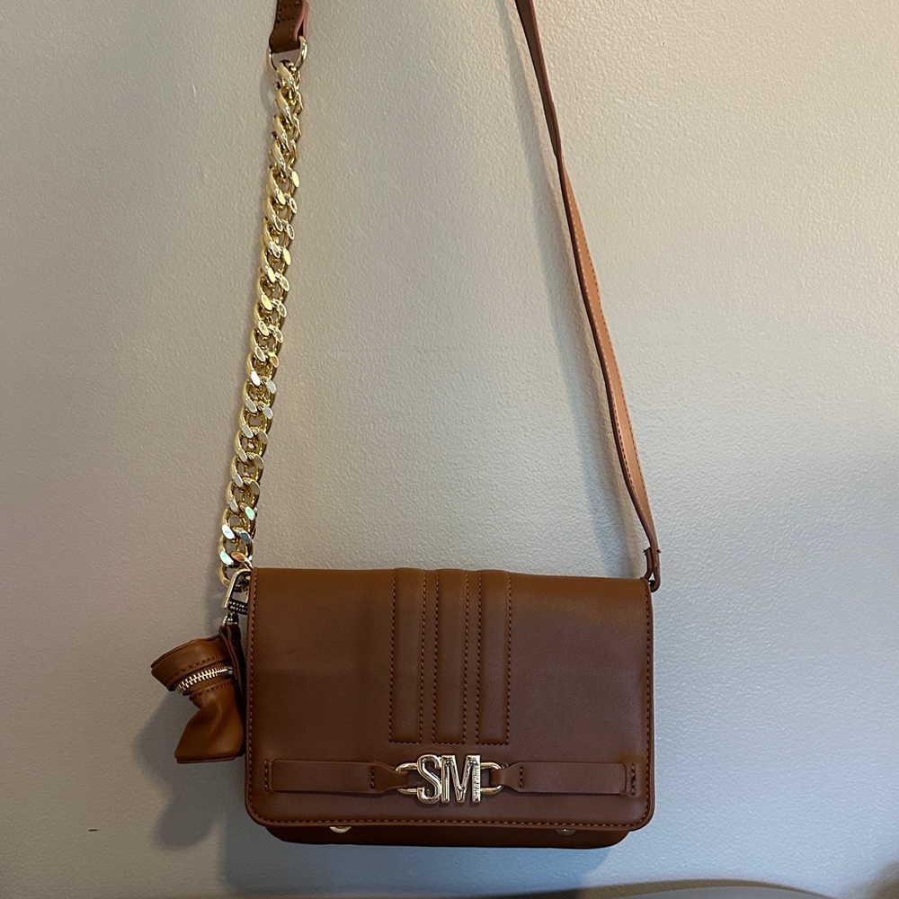 Steve Madden Tan Crossbody Bag with Gold Chain